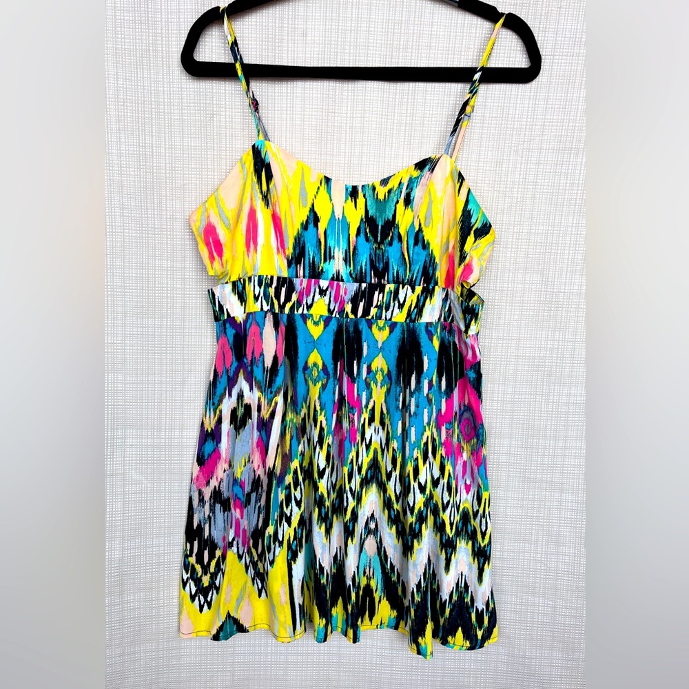 Vintage Y2k Baby Doll Dress Cut Out Dress Resortwear Vacation Boho Ikat